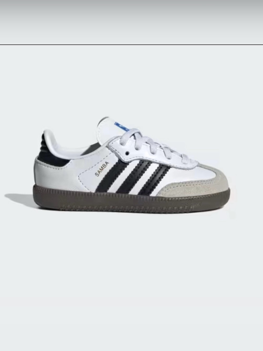 adidas baby Samba Sneakers in White, Black & Gray